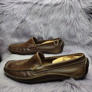 Clarks England Men's Size 12 M Brown Leather Driving Slip on Shoes 87706